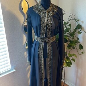 Abaya size small/medium black with gold